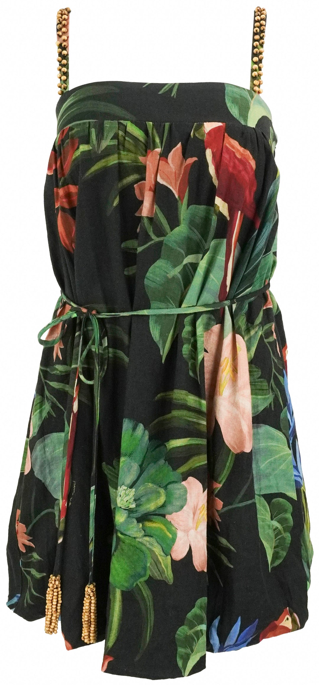 Farm Rio Midnight Macaw Fiesta Dress in Black - Discounts on Farm Rio at UAL