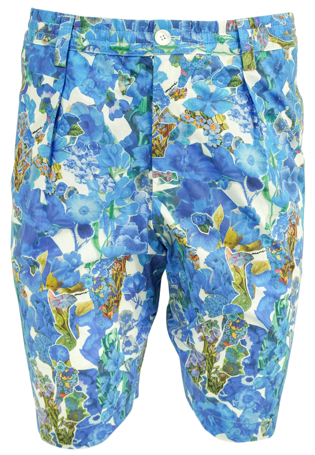 Marni Floral Patterned Drawstring Shorts in Blue - Discounts on Marni at UAL