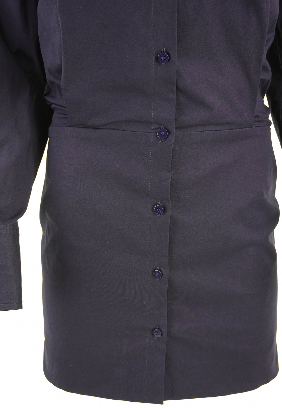 The Attico Long Sleeve Shirt Dress in Navy - Discounts on The Attico at UAL