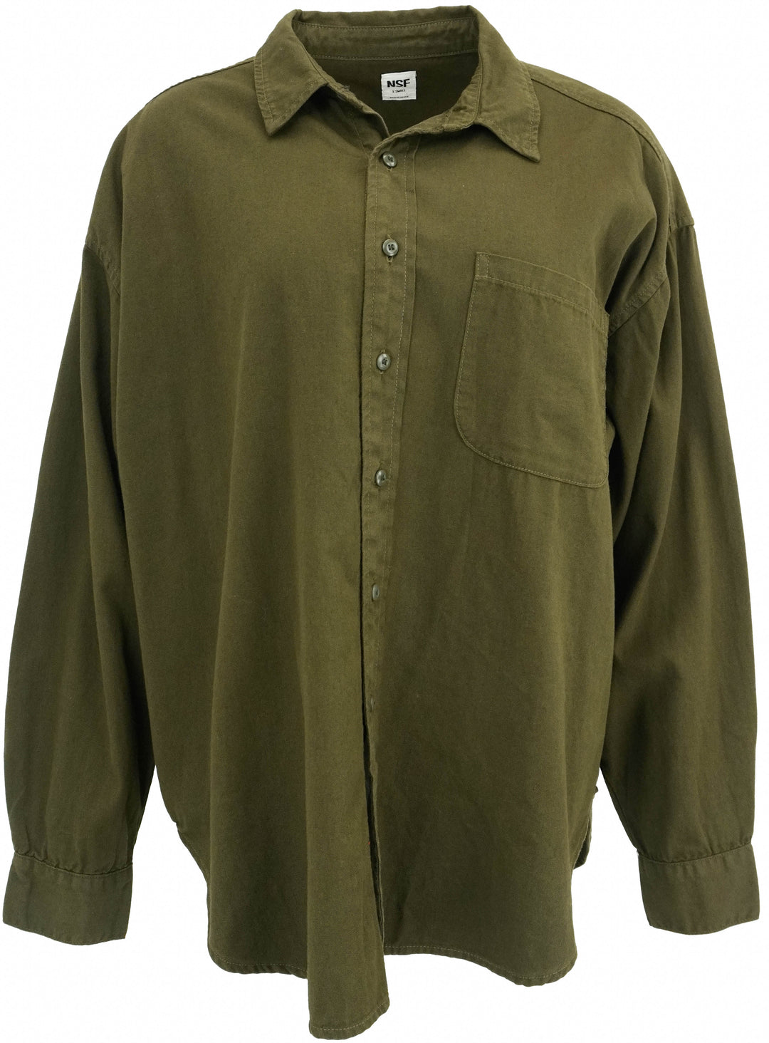 NSF Cotton Button-Up in Dark Green - Discounts on NSF at UAL