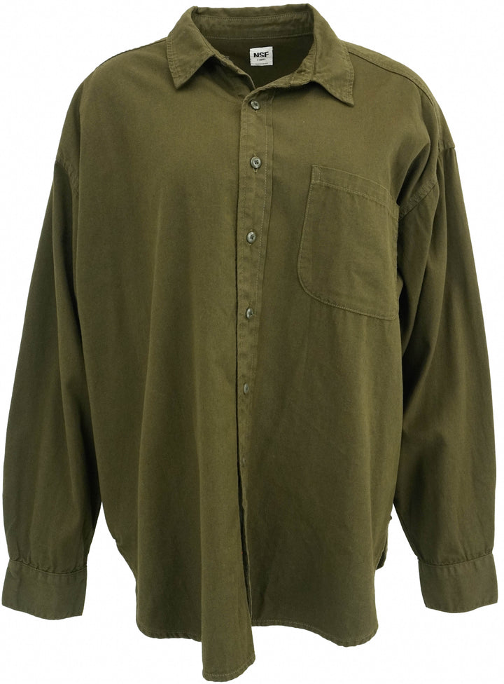 NSF Cotton Button-Up in Dark Green - Discounts on NSF at UAL
