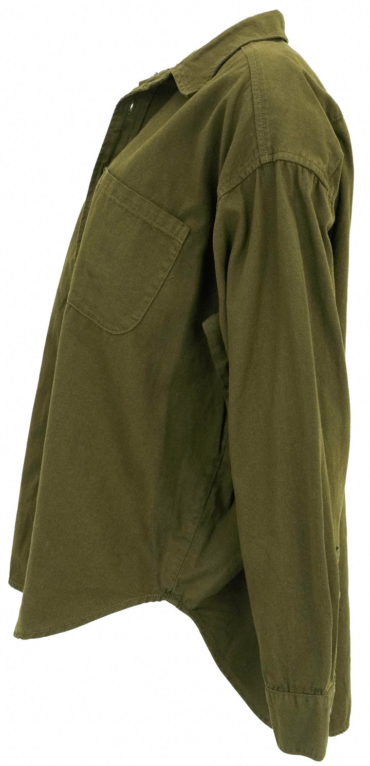 NSF Cotton Button-Up in Dark Green - Discounts on NSF at UAL