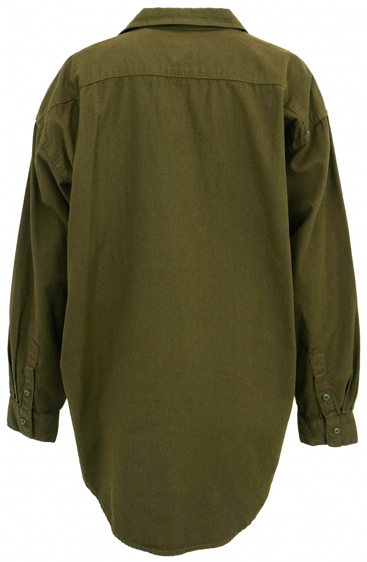 NSF Cotton Button-Up in Dark Green - Discounts on NSF at UAL