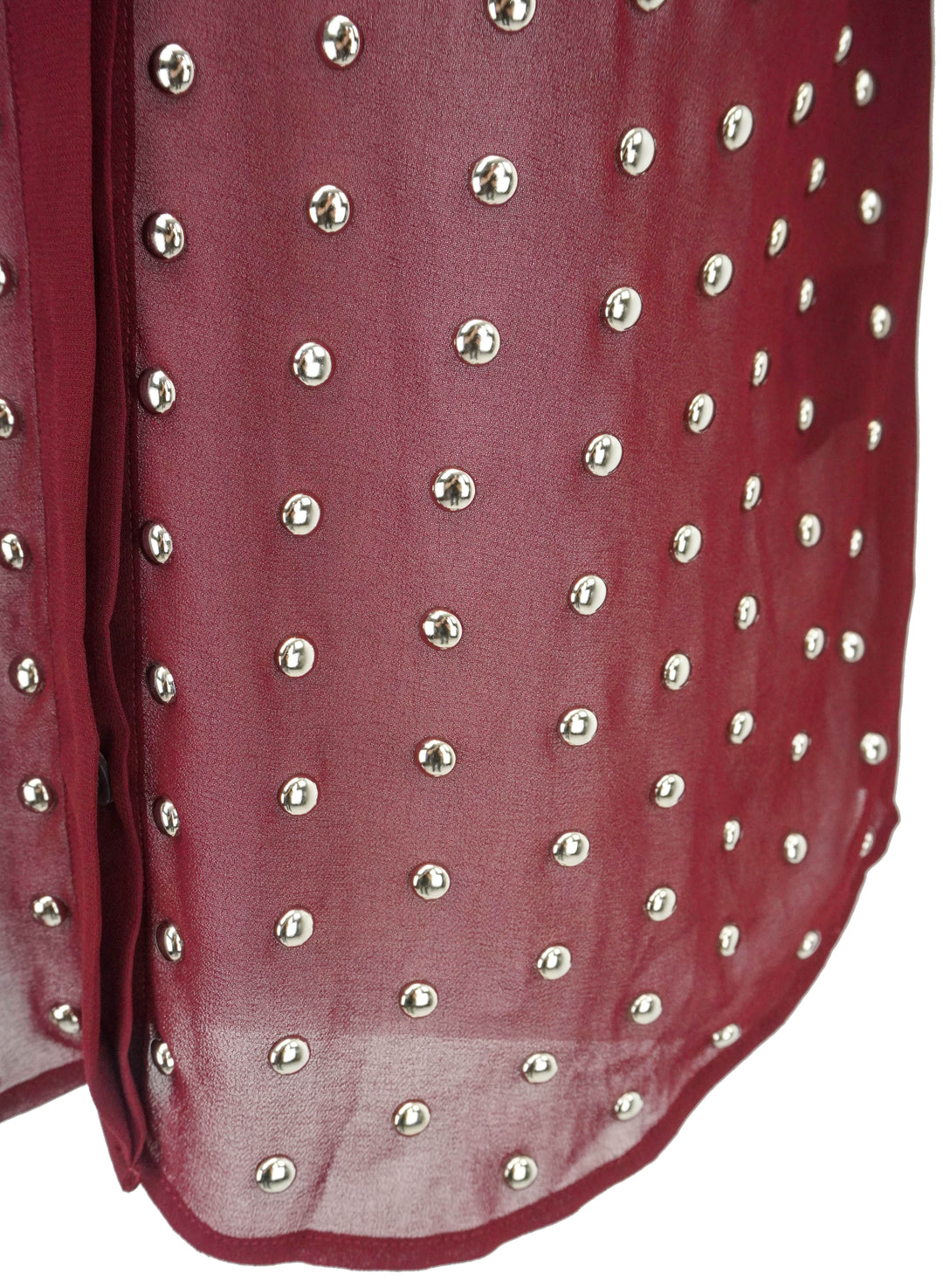 Dries Van Noten Chowy Studded Shirt in Burgundy - Discounts on Dries Van Noten at UAL