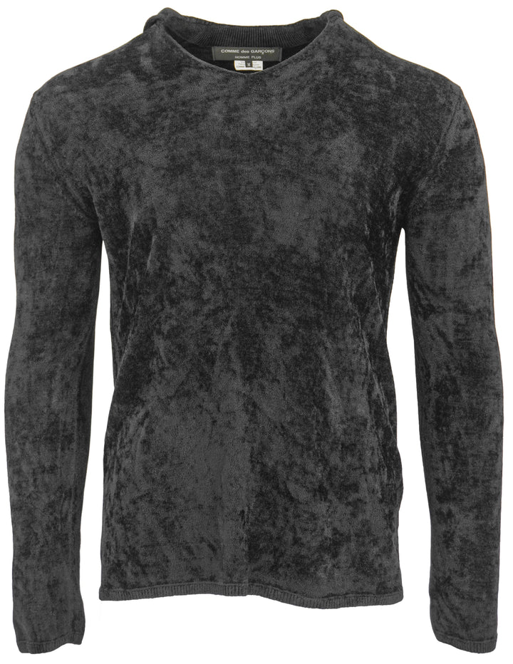 Comme des Garçons Chenille Hoodie Sweater in Black - Discounts on COMME des GARÇONS at UAL
