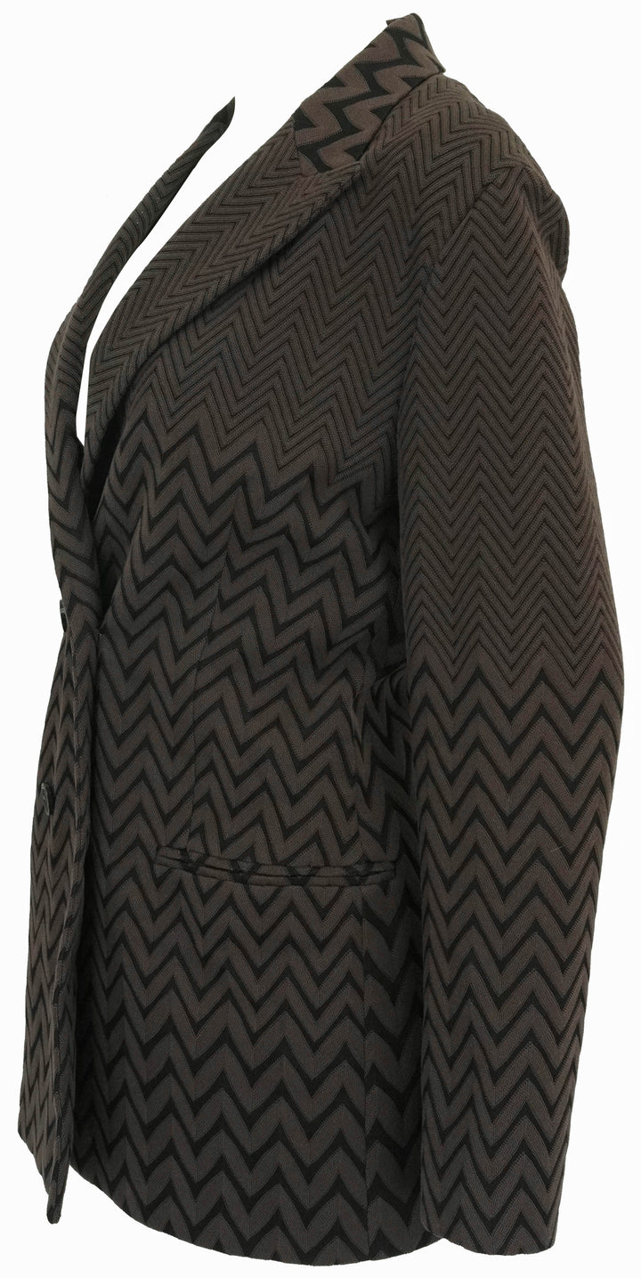Missoni Double Breasted Blazer in Brown/Black - Discounts on Missoni at UAL