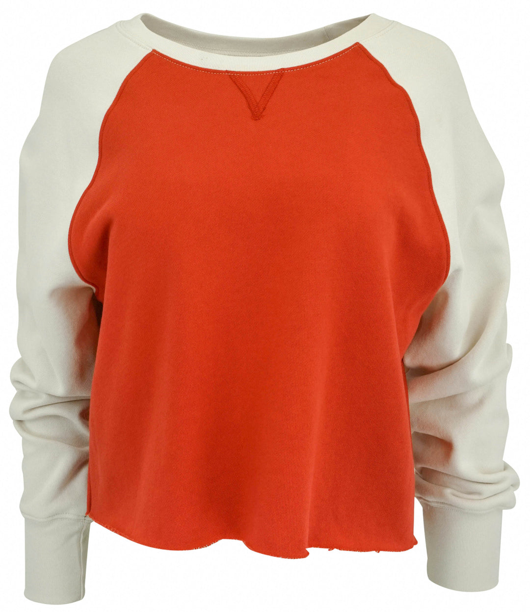 NSF Cropped Sweatshirt in Red and Cream - Discounts on NSF at UAL