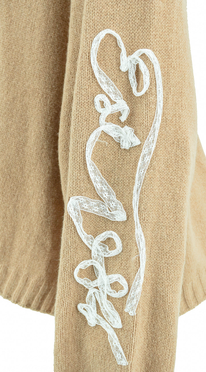 Philosophy Di Lorenzo Serafini Logo-Appliqué Cardigan in Tan - Discounts on Philosophy Di Lorenzo Serafini at UAL