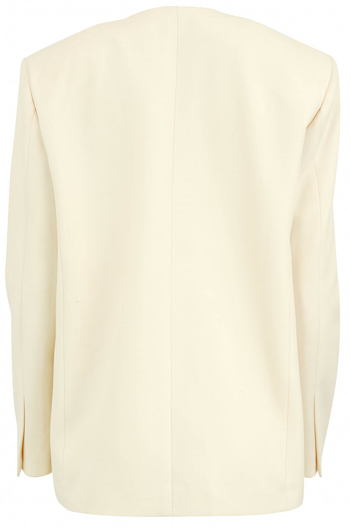 Area Crystal Brooch Blazer in Cream - Discounts on AREA at UAL
