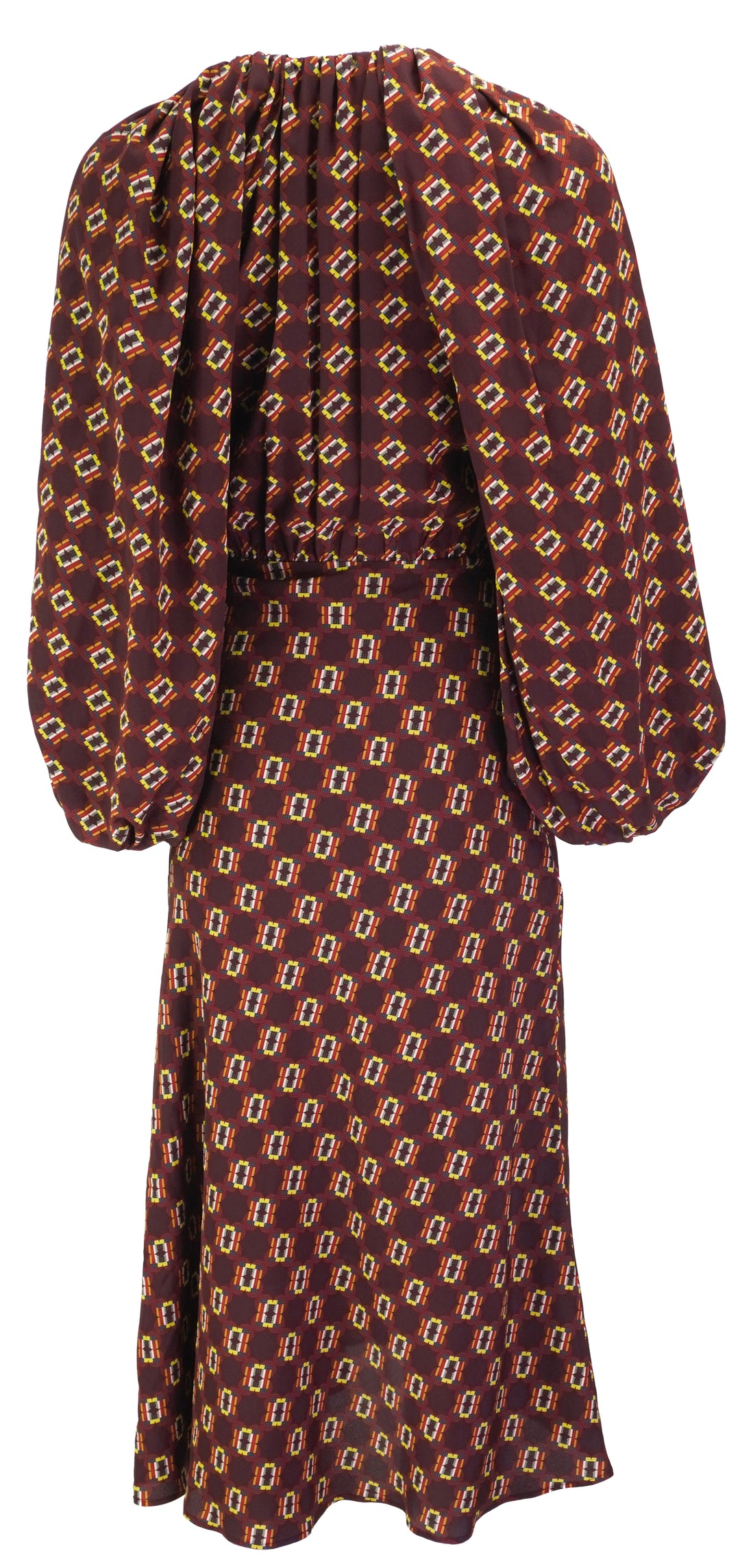 Dries Van Noten Printed Silk Wrap-Effect Midi Dress in Maroon - Discounts on Dries Van Noten at UAL