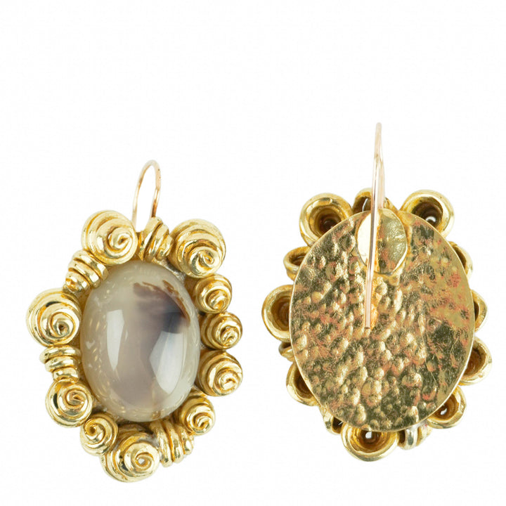 Ulla Johnson Zahara Earrings in Brown Jasper and Gold - Discounts on Ulla Johnson at UAL