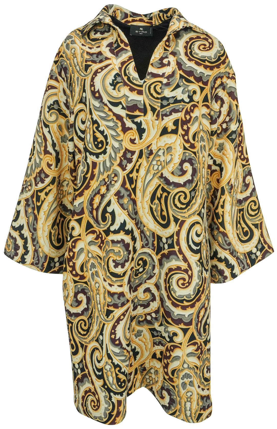 Etro Printed Dress in Grey Paisley - Discounts on Etro at UAL