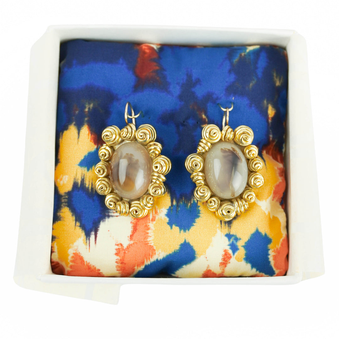 Ulla Johnson Zahara Earrings in Brown Jasper and Gold - Discounts on Ulla Johnson at UAL