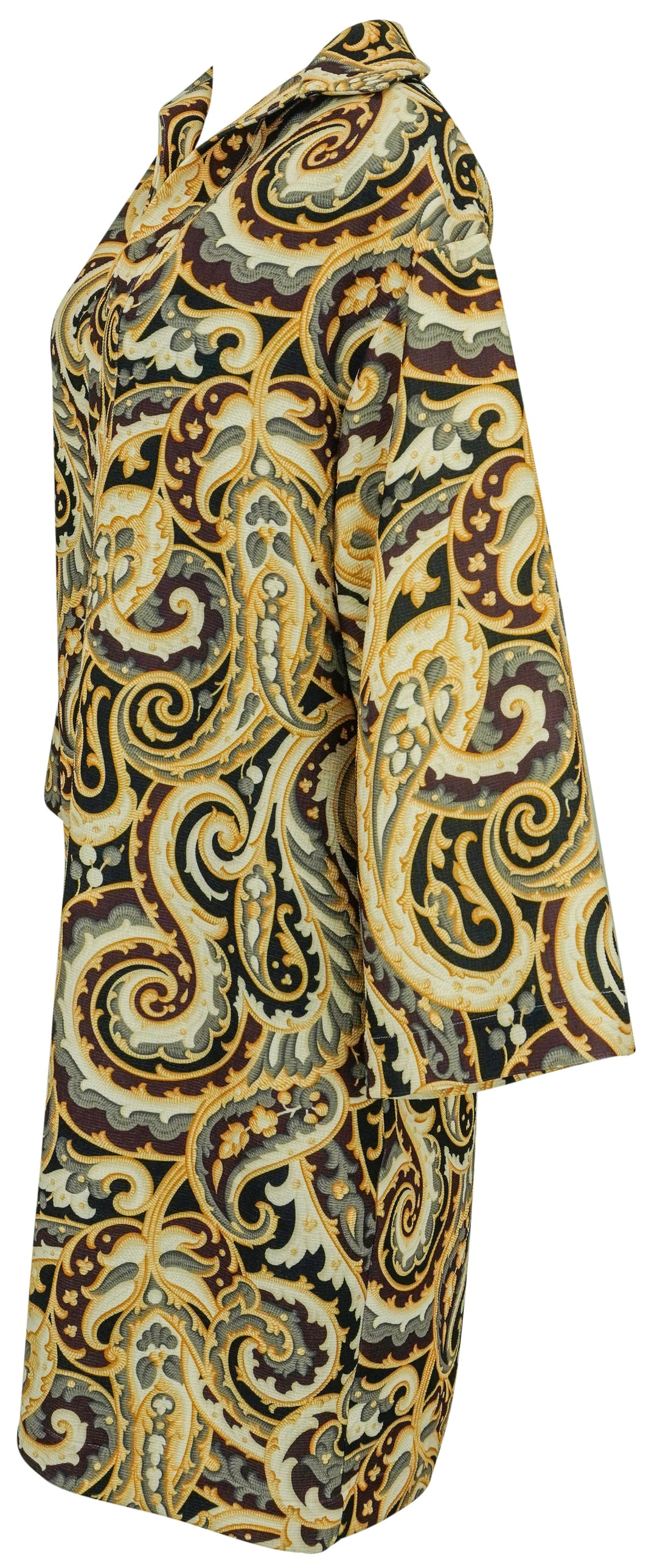 Etro Printed Dress in Grey Paisley - Discounts on Etro at UAL