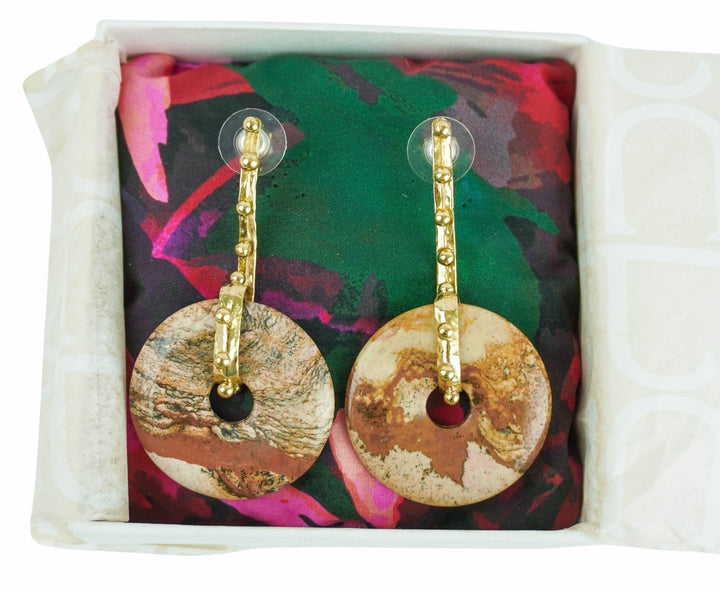 Ulla Johnson Isla Earrings in Jasper and Brass - Discounts on Ulla Johnson at UAL