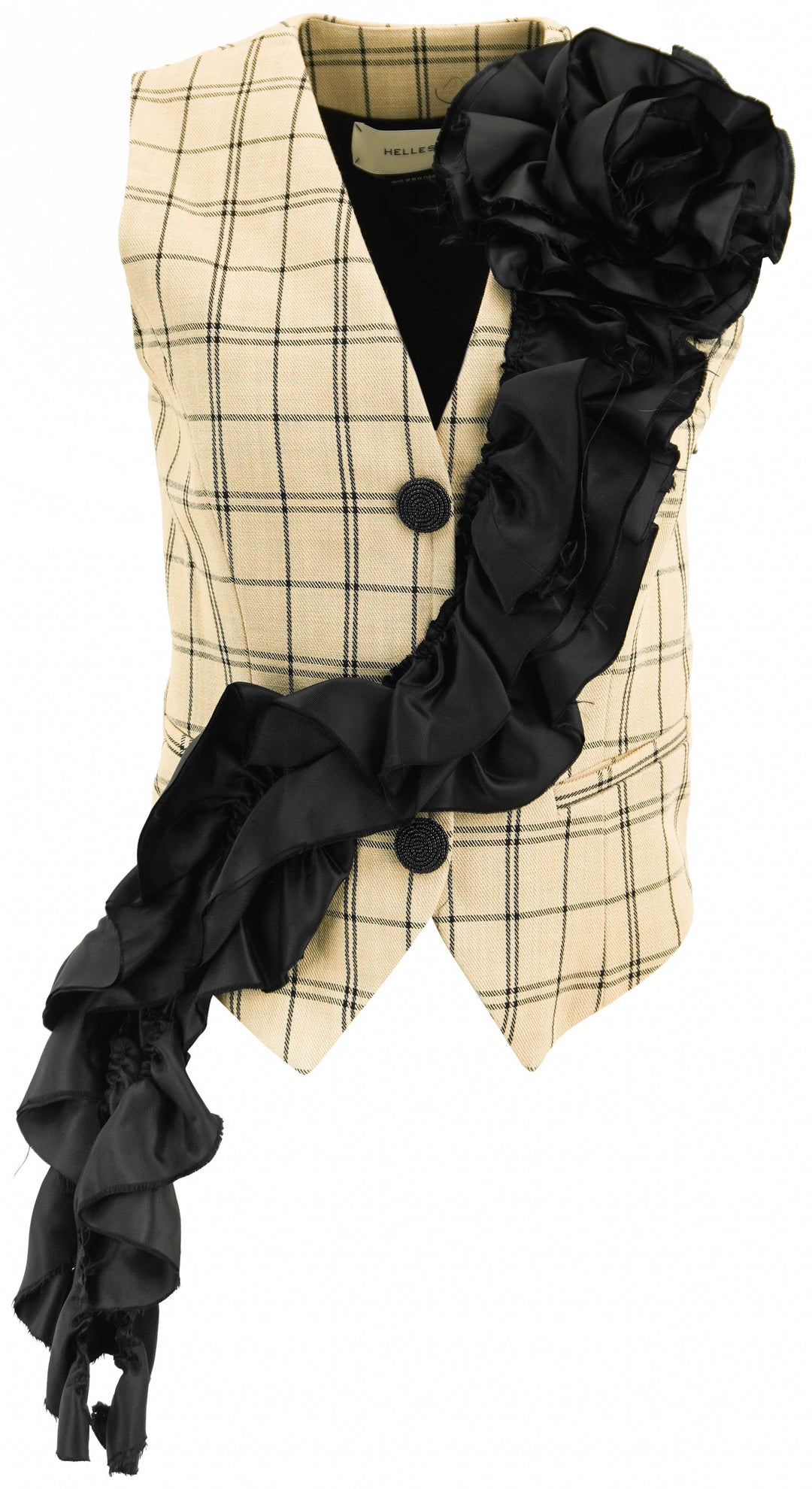 Hellessy Pasqual Vest in Tan and Black Check - Discounts on Hellessy at UAL