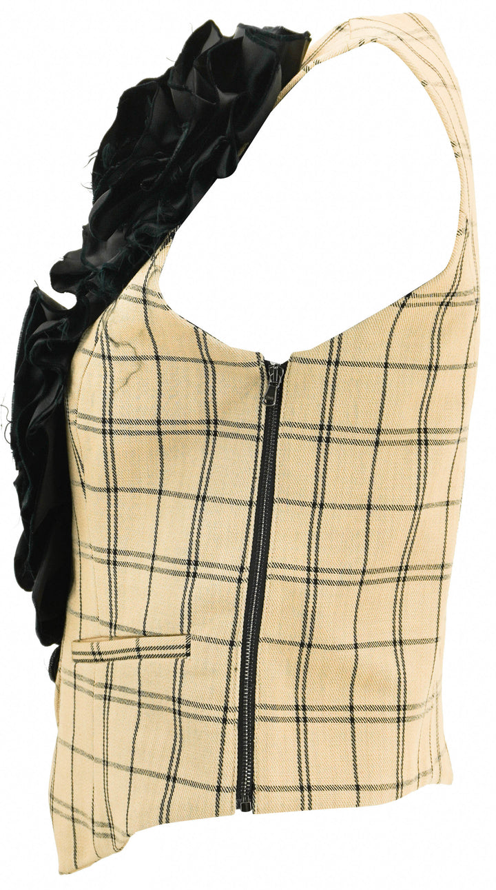 Hellessy Pasqual Vest in Tan and Black Check - Discounts on Hellessy at UAL