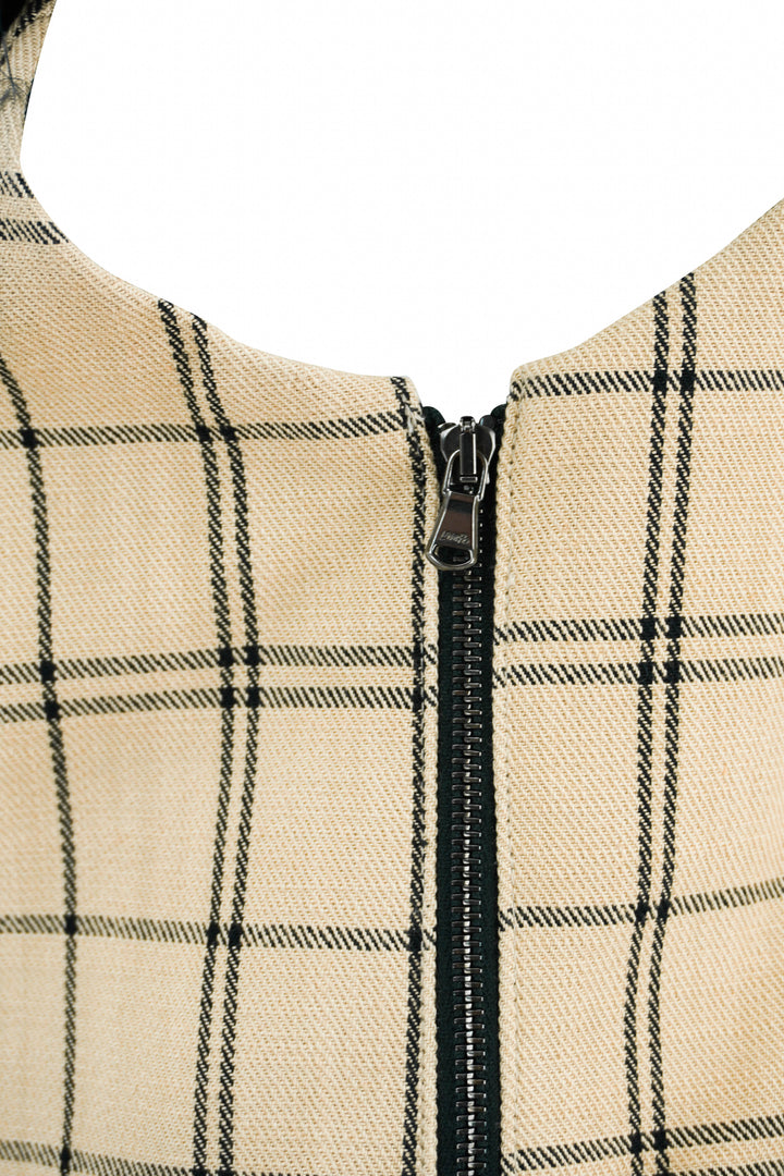 Hellessy Pasqual Vest in Tan and Black Check - Discounts on Hellessy at UAL