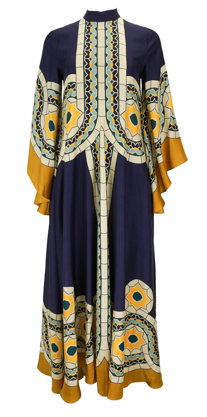 La DoubleJ. Magnifico Dress in Navy/Gold Multi