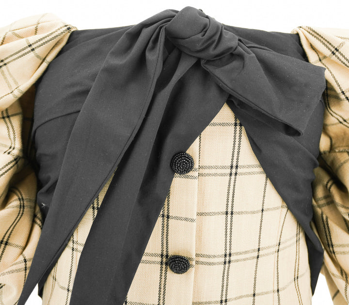 Hellessy Magda Bustier in Tan and Black Check - Discounts on Hellessy at UAL