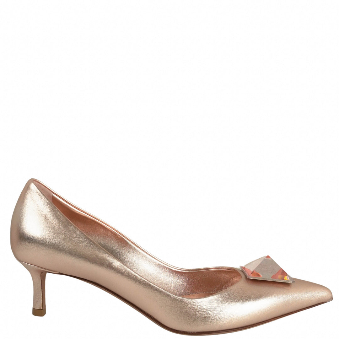 Valentino Crystal Embellished Pumps in Rose Quartz - Discounts on Valentino at UAL