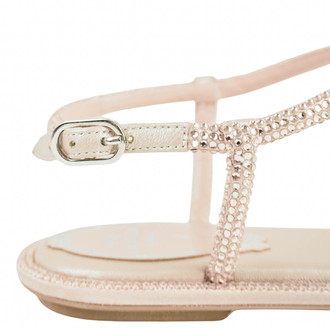 Rene Caovilla Diana Sandals in Nude - Discounts on Rene Caovilla at UAL