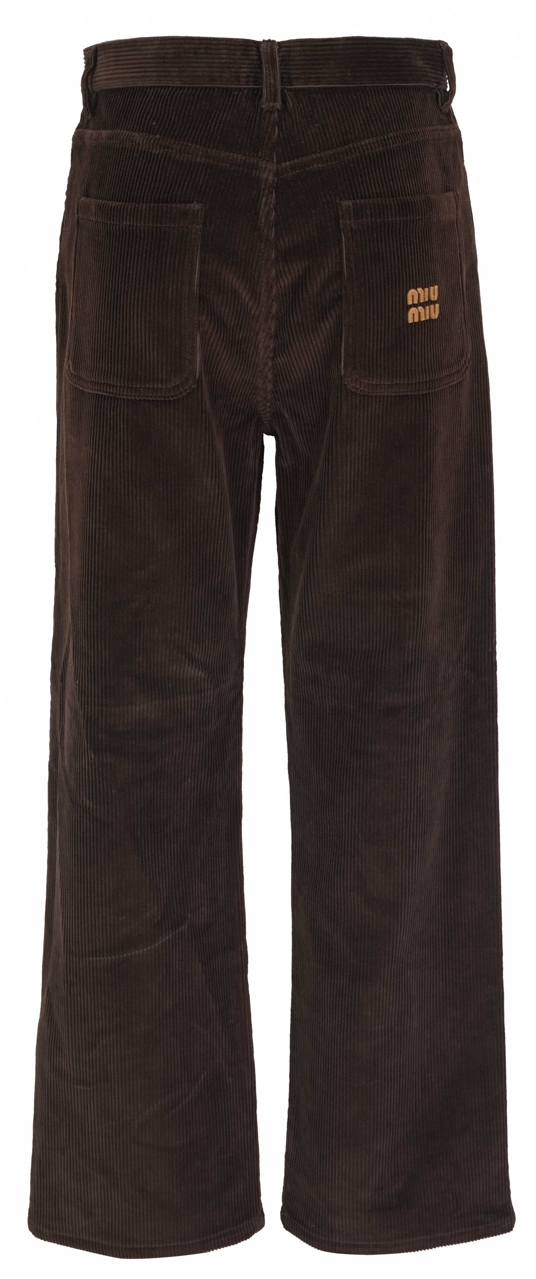 Miu Miu Corduroy Wide Leg Pants in Cocoa Brown - Discounts on Miu Miu at UAL
