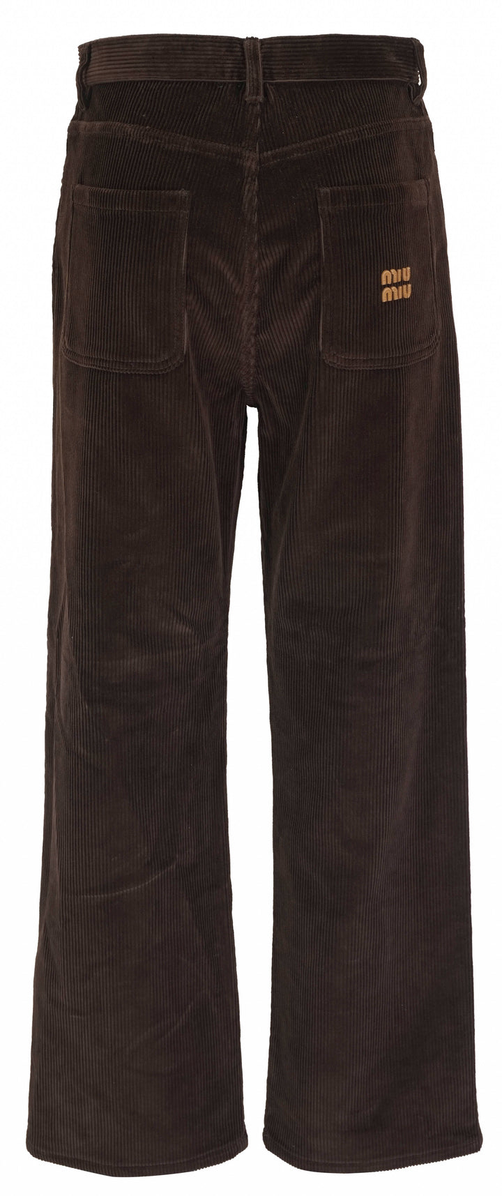 Miu Miu Corduroy Wide Leg Pants in Cocoa Brown - Discounts on Miu Miu at UAL