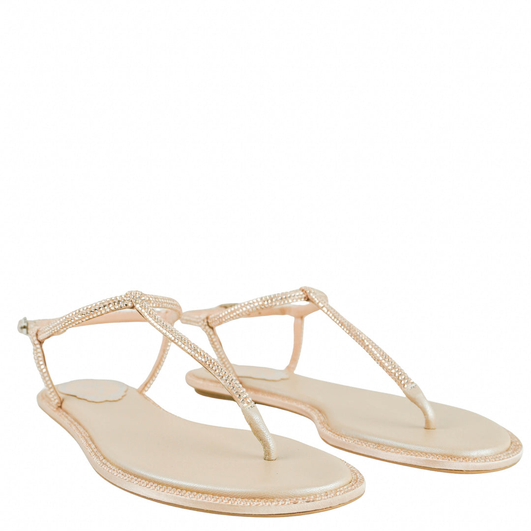 Rene Caovilla Diana Sandals in Nude - Discounts on Rene Caovilla at UAL