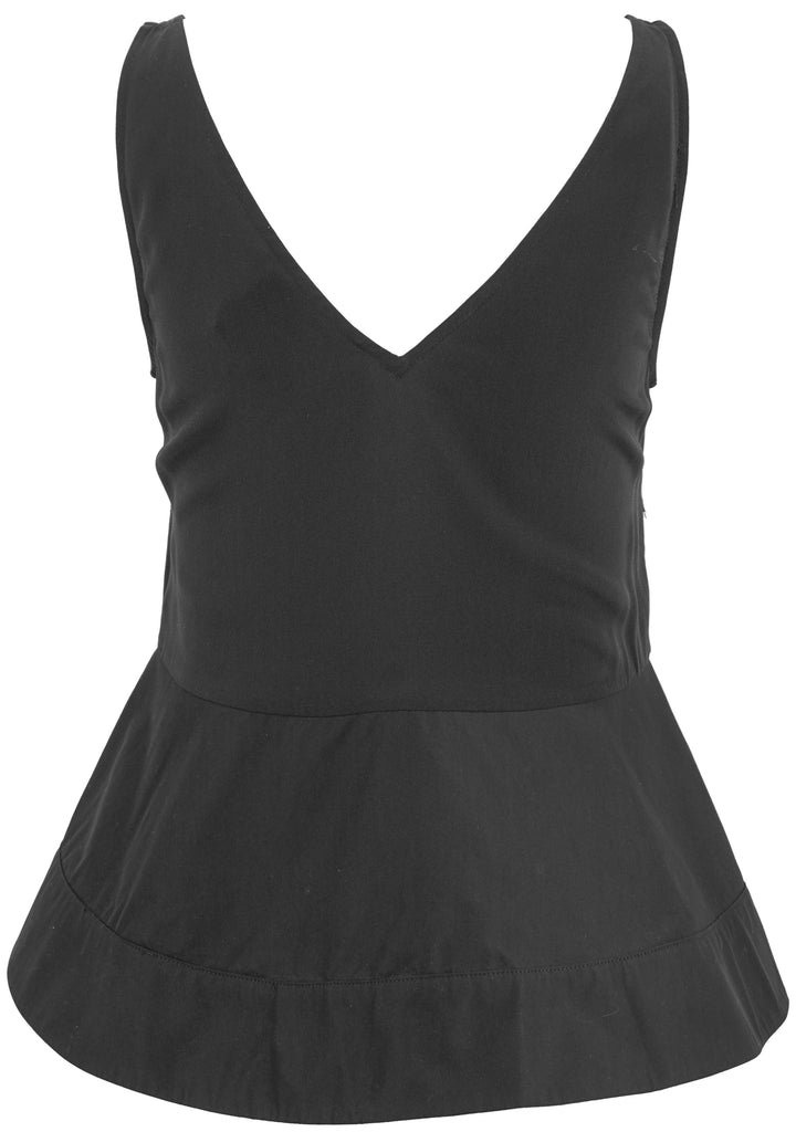 Phillip Lim Peplum Hem Tank with Lace Detail in Black - Discounts on Phillip Lim at UAL