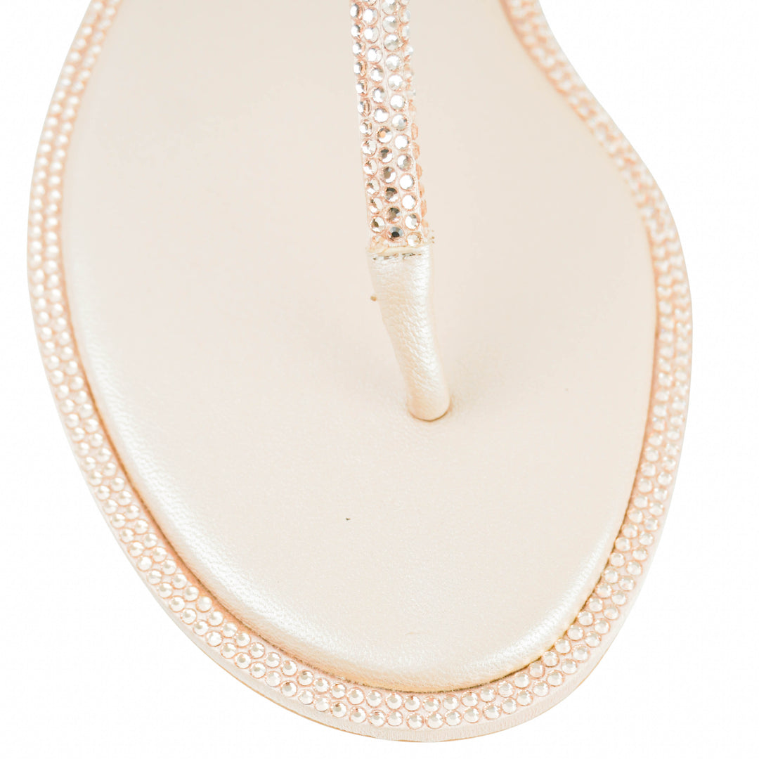 Rene Caovilla Diana Sandals in Nude - Discounts on Rene Caovilla at UAL