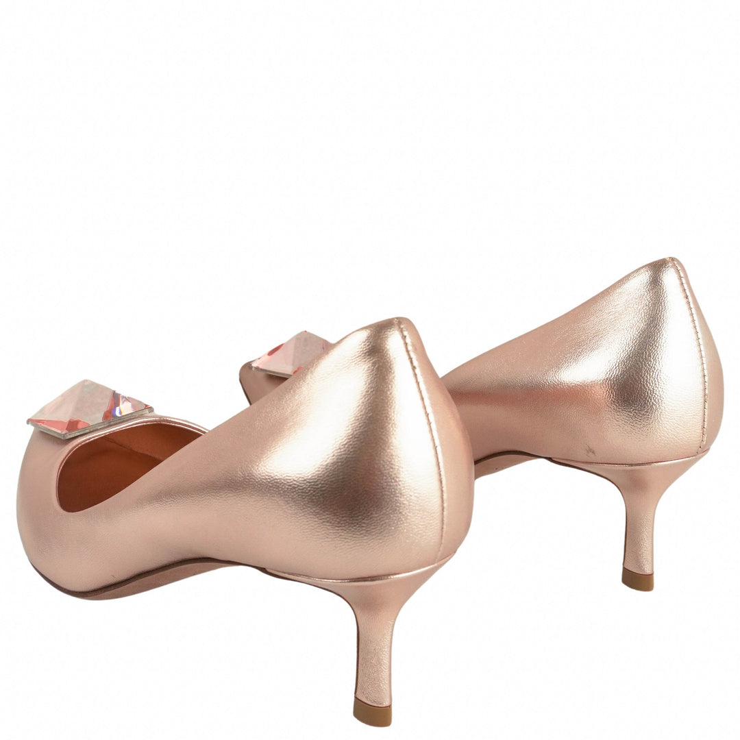 Valentino Crystal Embellished Pumps in Rose Quartz - Discounts on Valentino at UAL