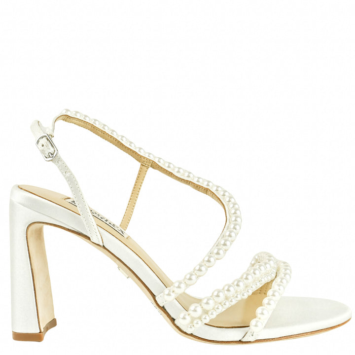 Badgley Mischka Amora Heels in White - Discounts on Badgley Mischka at UAL