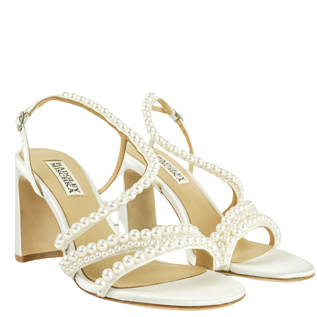 Badgley Mischka Amora Heels in White - Discounts on Badgley Mischka at UAL