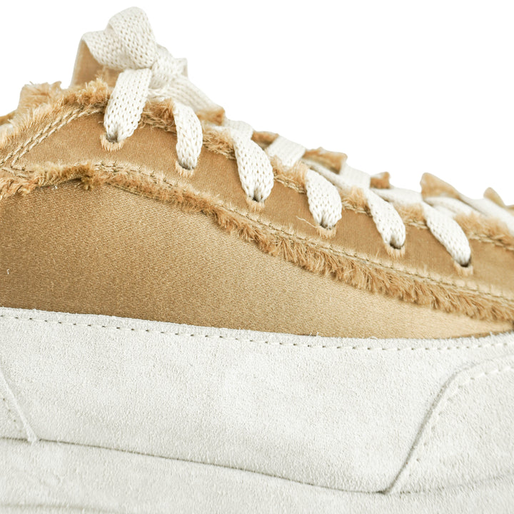 Pedro García Orella Frayed Satin Sneakers in Brulee Satin - Discounts on Pedro García at UAL