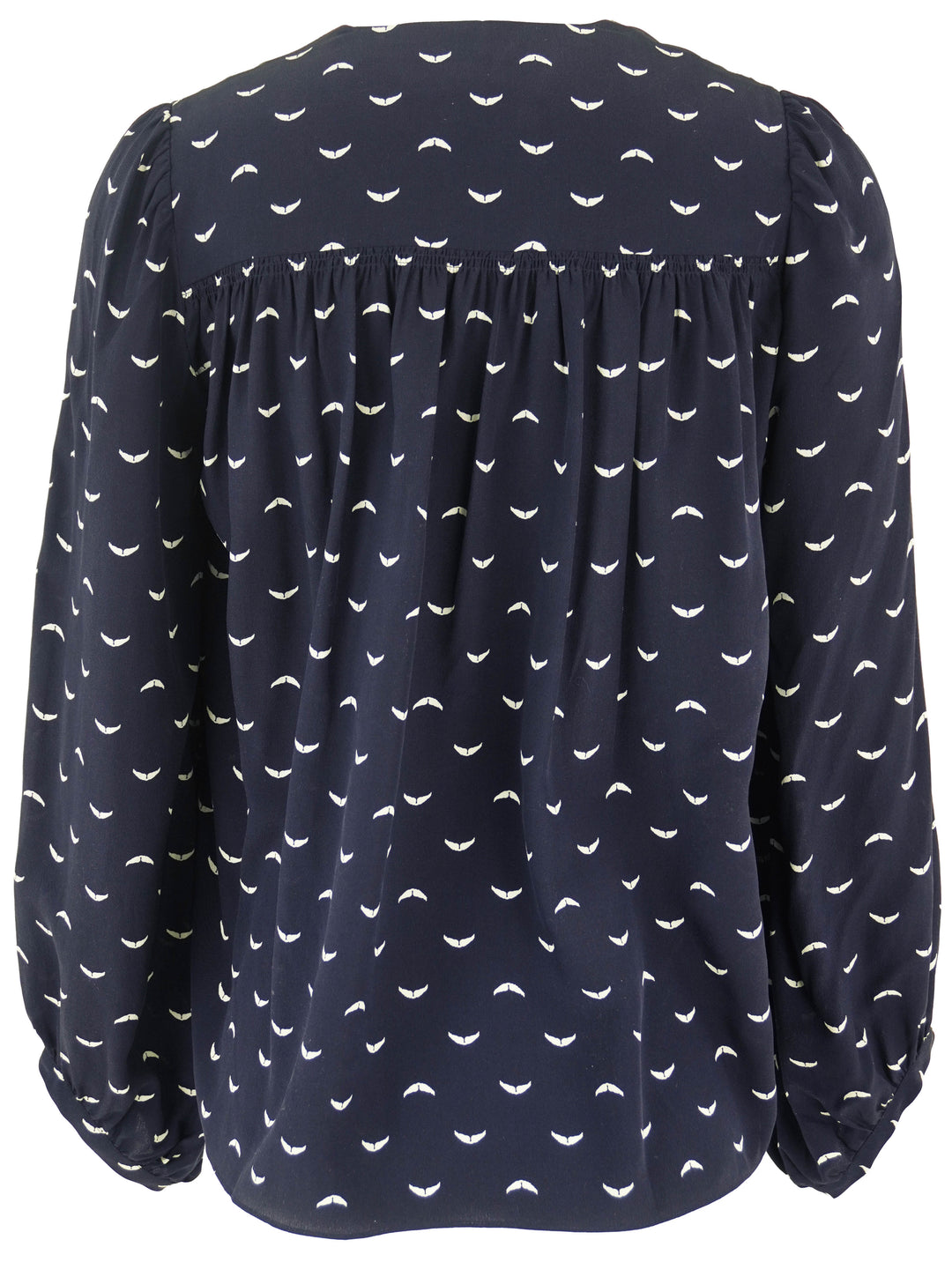 Zadig & Voltaire Turin Polka Wings Silk Shirt in Marine - Discounts on Zadig & Voltaire at UAL