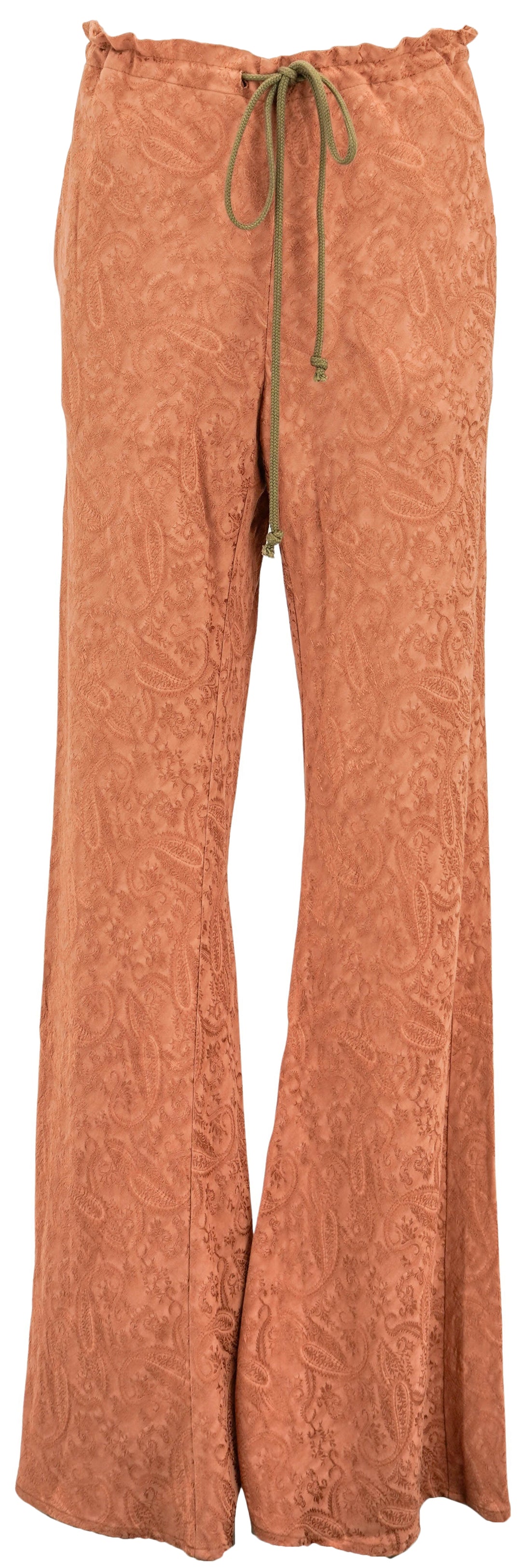 Song For The Mute Bias Flared Pants in Salmon Paisley