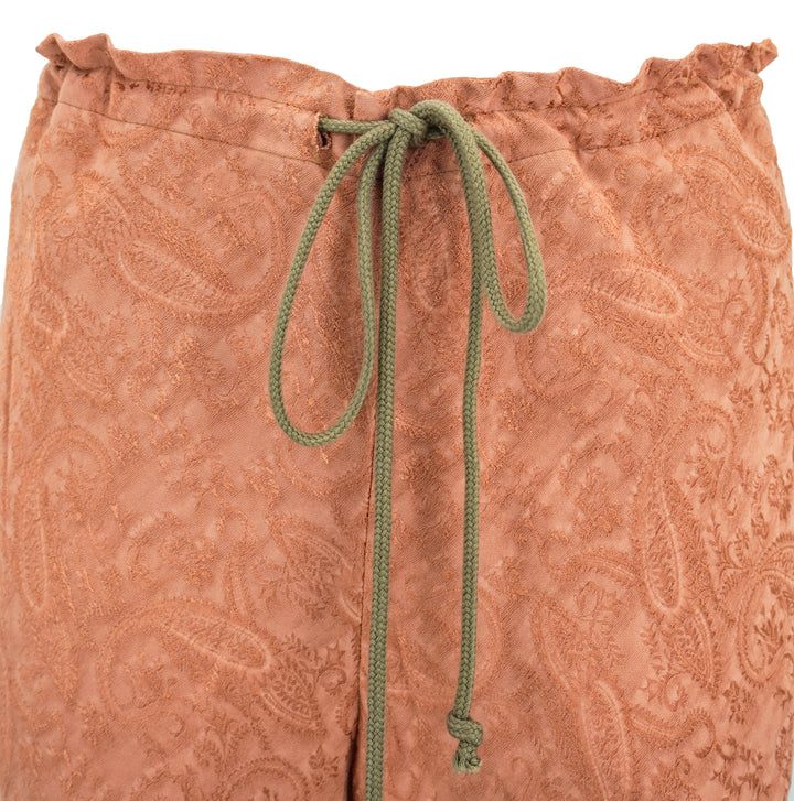 Song For The Mute Bias Flared Pants in Salmon Paisley