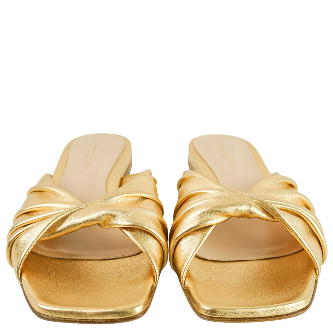 Gianvito Rossi Selene Sandals in Gold - Discounts on Gianvito Rossi at UAL