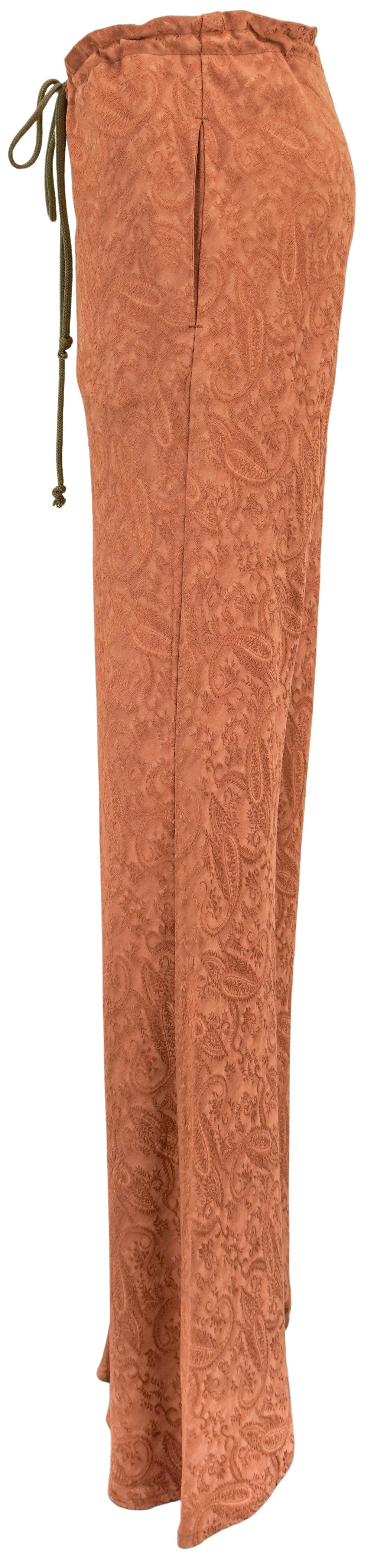 Song For The Mute Bias Flared Pants in Salmon Paisley