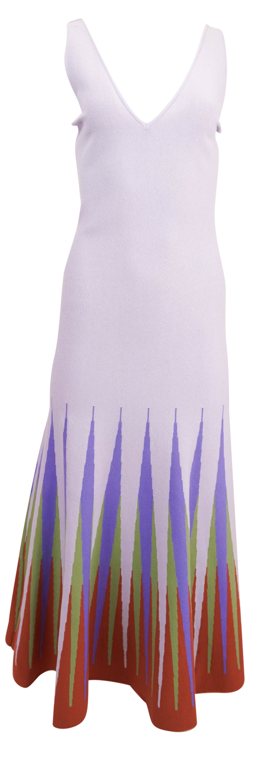 Etro Knit-Jacquard V-Neck Dress in Gray - Discounts on Etro at UAL