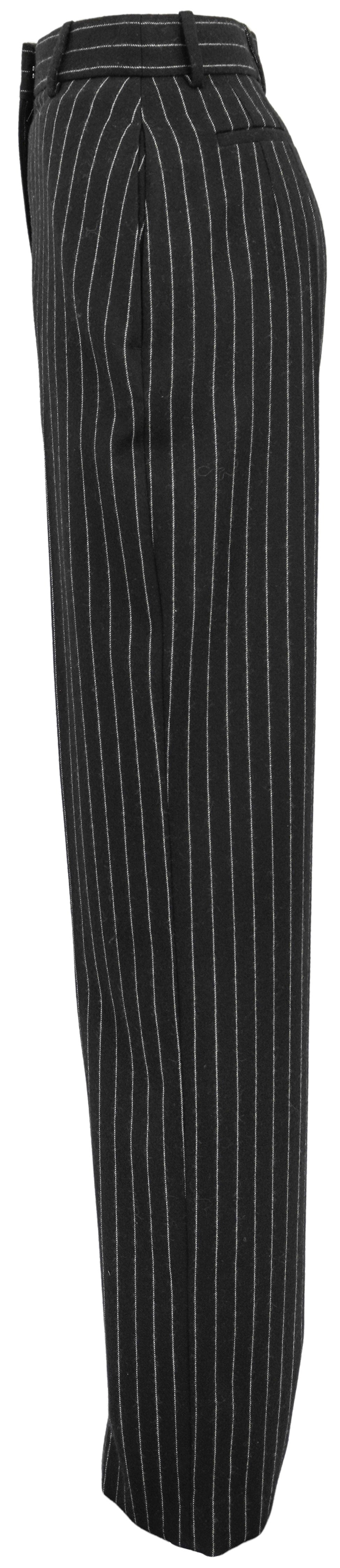 Alexander McQueen High Waisted Wool Trousers in Black