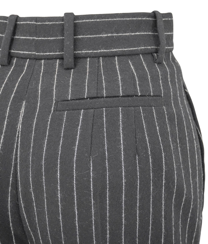 Alexander McQueen High Waisted Wool Trousers in Black