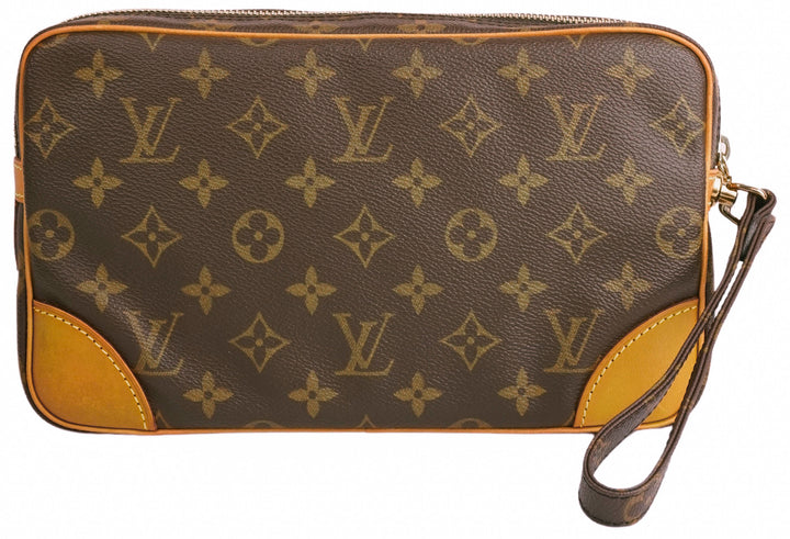 Louis Vuitton Vintage Pochette Marly Dragonne Clutch Bag in Brown Monogram