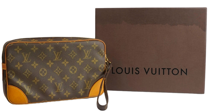 Louis Vuitton Vintage Pochette Marly Dragonne Clutch Bag in Brown Monogram