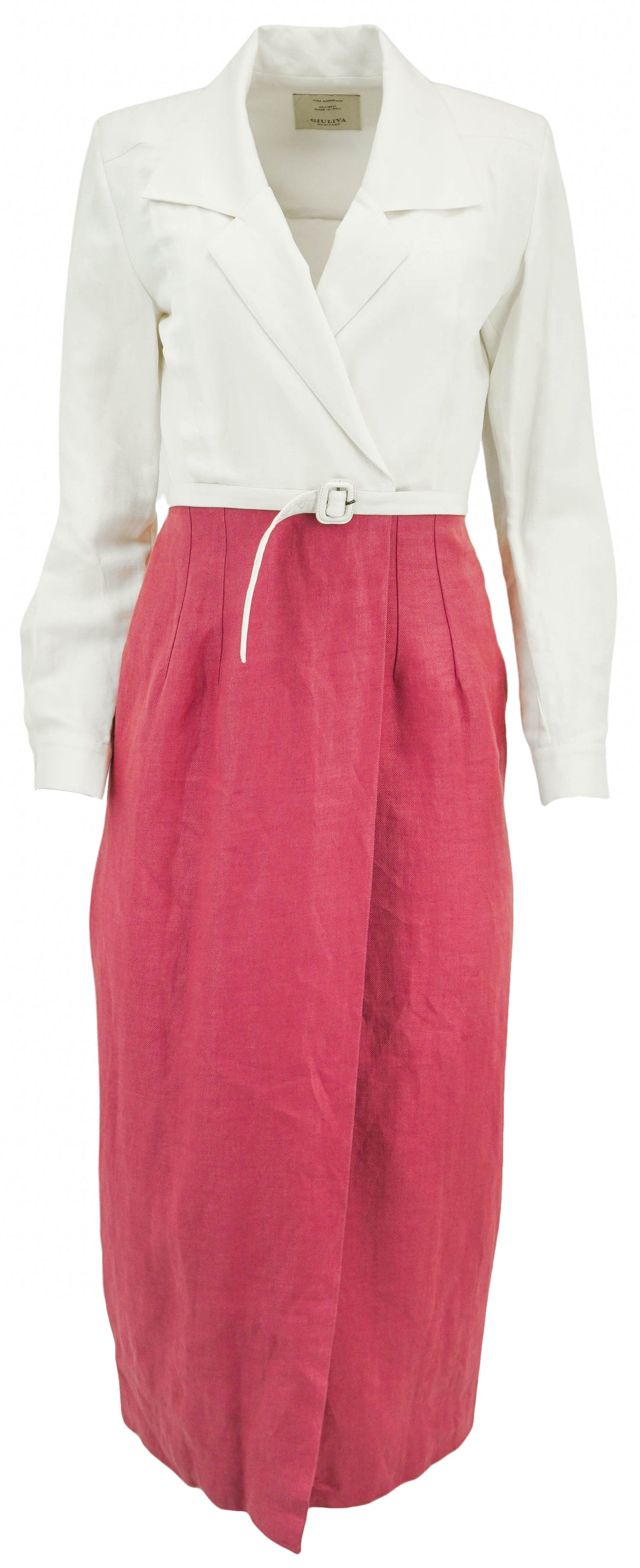 Giuliva Heritage Belted Wrap Dress in Pink/White - Discounts on Giuliva Heritage at UAL