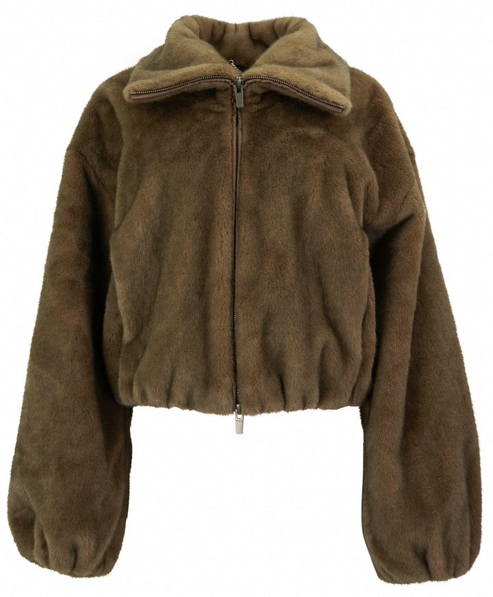 A.L.C. Hazel Faux Fur Jacket in Camel - Discounts on A.L.C. at UAL