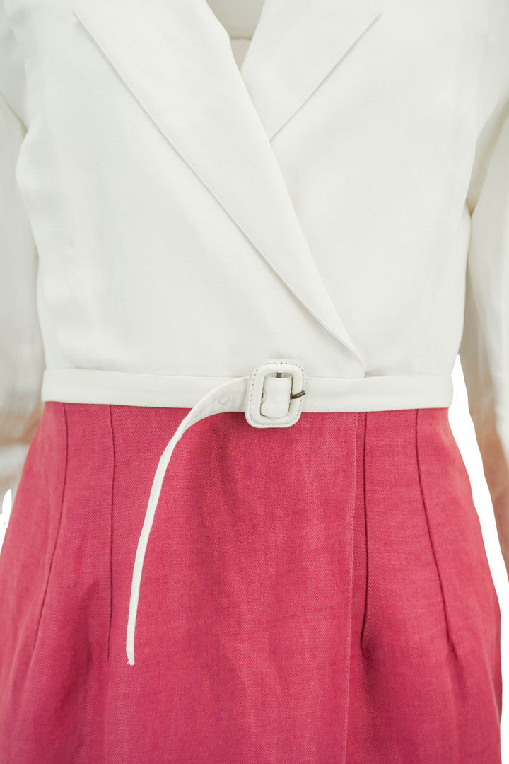 Giuliva Heritage Belted Wrap Dress in Pink/White - Discounts on Giuliva Heritage at UAL