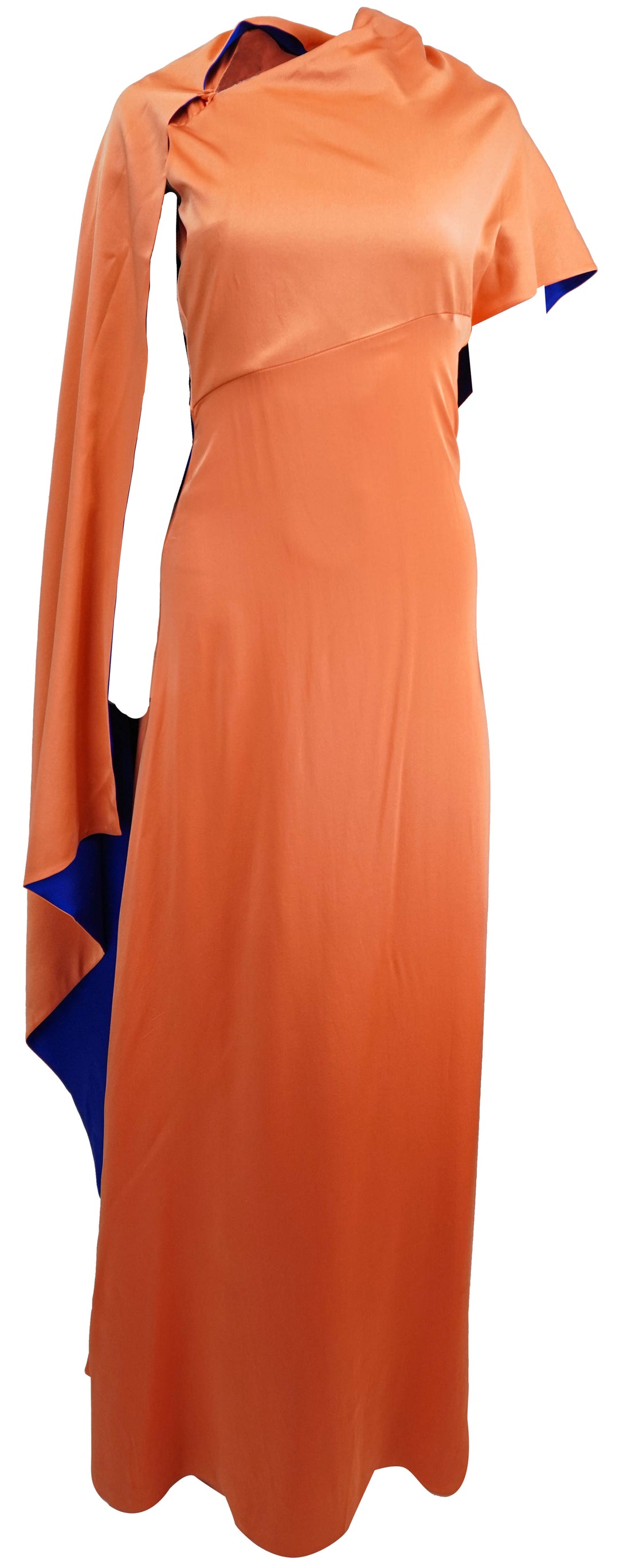 Roksanda Pilar Silk Gown in Orange/Blue - Discounts on Roksanda at UAL