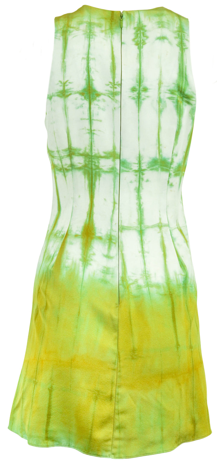 Alejandra Alonso Rojas Silk Dress in Green Shibori - Discounts on Alejandra Alonso Rojas at UAL